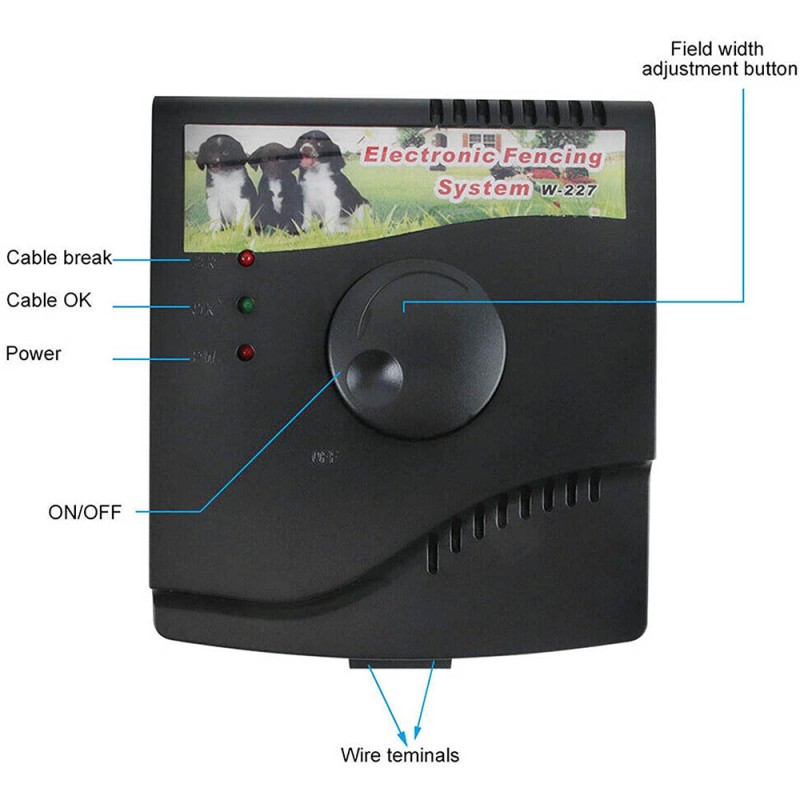 Rechargeable Electronic Dog Fence Wired Containment System with Waterproof Collars Rechargeable Electronic Dog Fence Wired Containment System with Waterproof Collars