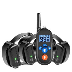 Rechargeable Remote Dog Training Collars with Waterproof Vibrating Dog Collars for 3 Dogs