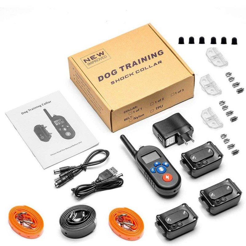 Rechargeable Remote Dog Training Collars with Waterproof Vibrating Dog Collars for 3 Dogs Rechargeable Remote Dog Training Collars with Waterproof Vibrating Dog Collars for 3 Dogs