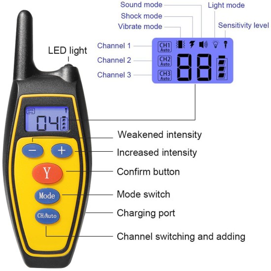 2 in 1 Dog Training Collars Automatic Anti Bark Control with Remote Shock Collars for 2 dogs