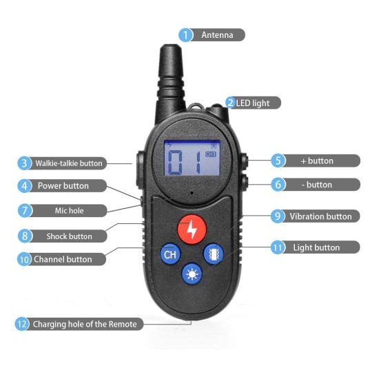 Dog Training Collars with Walkie Talkie Remote Control Electric Dog Collars for 2 dogs