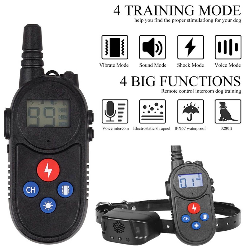 Dog Training Collars with Walkie Talkie Remote Control Vibrating Dog Collars for 3 dogs Dog Training Collars with Walkie Talkie Remote Control Vibrating Dog Collars for 3 dogs