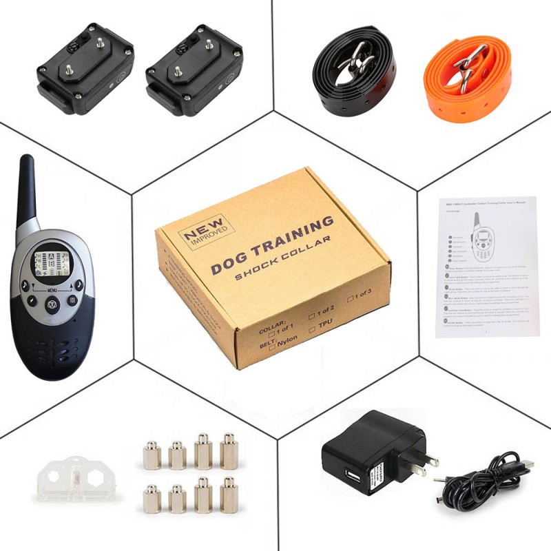 Waterproof Dog Training Collars with Remote Rechargeable Vibrating Dog Collars for 2 Dogs Waterproof Dog Training Collars with Remote Rechargeable Vibrating Dog Collars for 2 Dogs