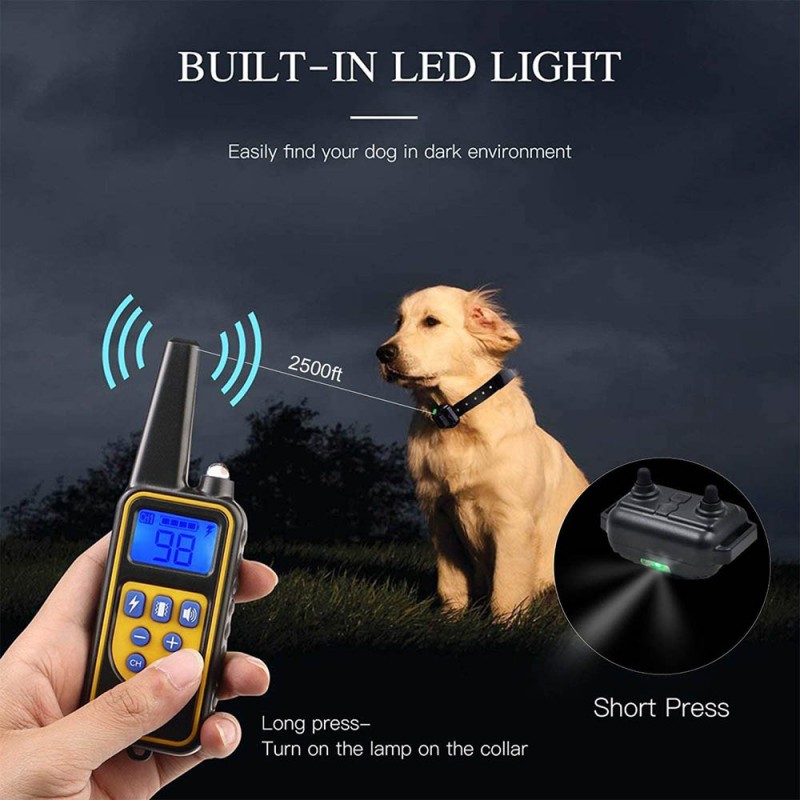 Dog Training Collars 870yards remote rechargeable and waterproof Dog Shock Collars Dog Training Collars 870yards remote rechargeable and waterproof Dog Shock Collars