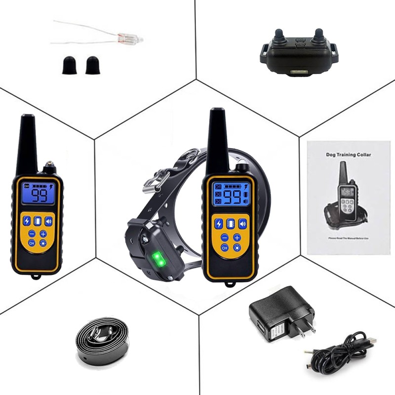 Dog Training Collars 870yards remote rechargeable and waterproof Dog Shock Collars Dog Training Collars 870yards remote rechargeable and waterproof Dog Shock Collars