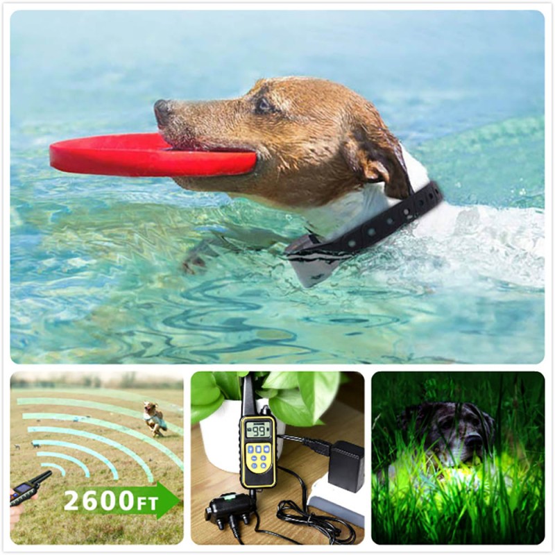 Dog Training Collars 870yards remote rechargeable and waterproof Dog Shock Collars Dog Training Collars 870yards remote rechargeable and waterproof Dog Shock Collars