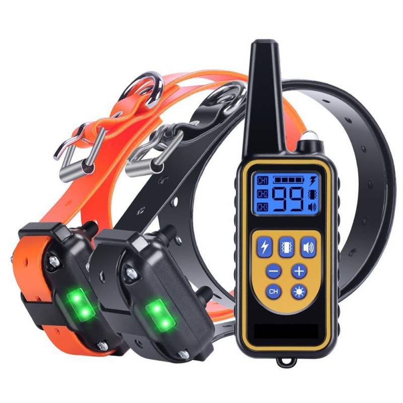 Dog Training Collars Remote Rechargeable and Waterproof Electric Dog Collars for 2 Dogs Dog Training Collars Remote Rechargeable and Waterproof Electric Dog Collars for 2 Dogs