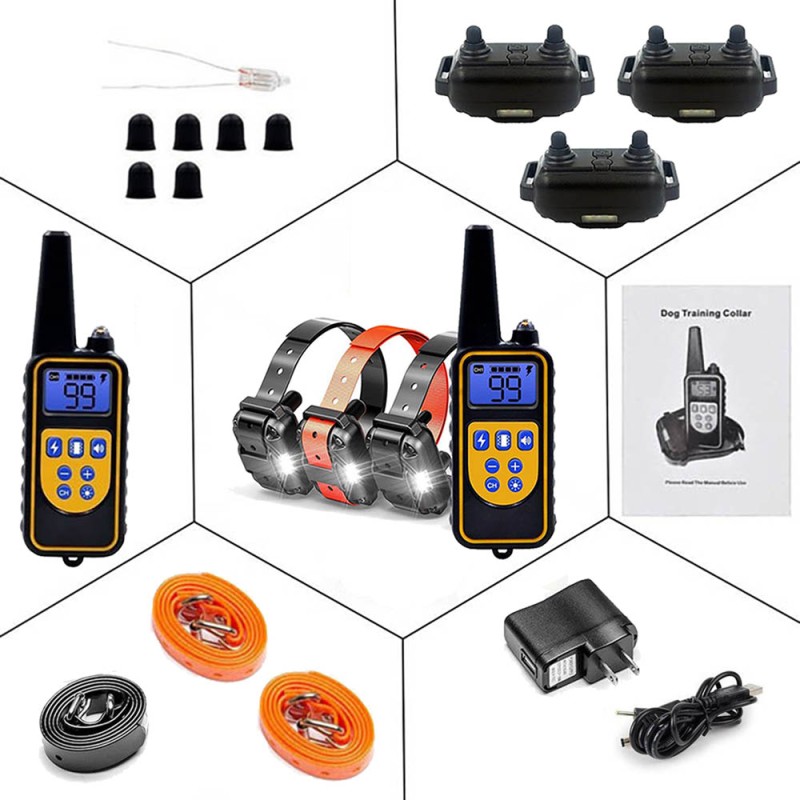 Dog Training Collars Remote Rechargeable and waterproof Vibrating Dog Collars for 3 Dogs Dog Training Collars Remote Rechargeable and waterproof Vibrating Dog Collars for 3 Dogs