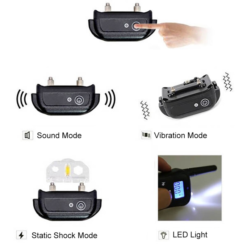 Dog Training Collar with Waterproof and Rechargeable Remote Electric Dog Collars Dog Training Collar with Waterproof and Rechargeable Remote Electric Dog Collars