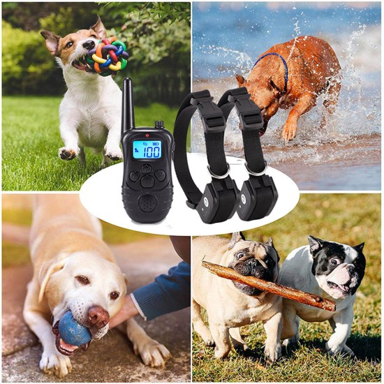 Rechargeable Remote Dog Training Collars with Waterproof Dog Shock Collars for 2 Dogs